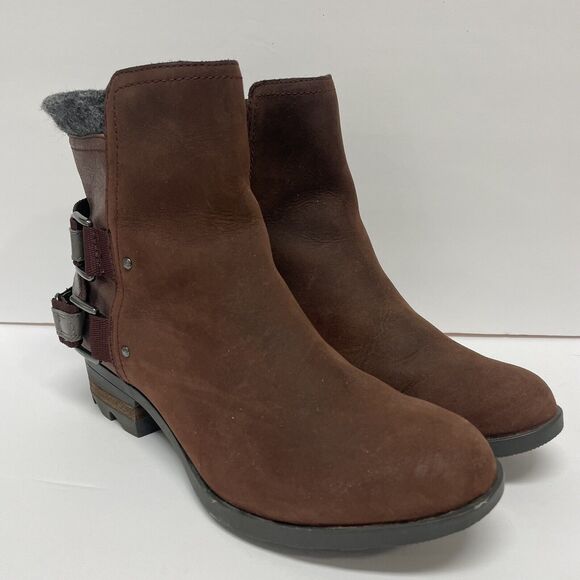 SOREL Lolla Waterproof Leather Ankle Boot Womens Size 8 LL5317-628 Chestnut EUC - Picture 2 of 9